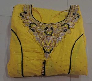 Elegant  Yellow Ethnic Gown