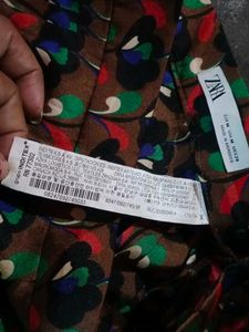 Zara long flared skirt with high waist and pattern