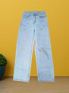 Light Wash Wide Leg Jeans Waist 30 Size For Girls