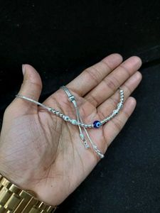 Adjustable Evil Eye Silver Payal