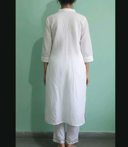 White Embroidered Kurta Set