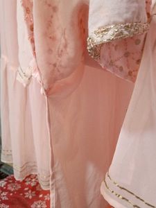 Elegant Blush Pink Georgette Sharara Suit