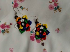 Handmade Beaded Flower Earrings