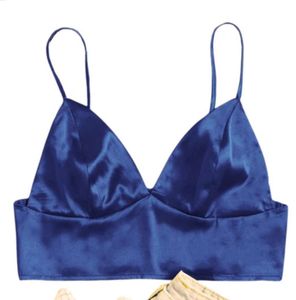 Blue Satin Bralette