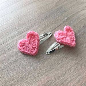 Pink Heart Hair Clips (Set of 2)