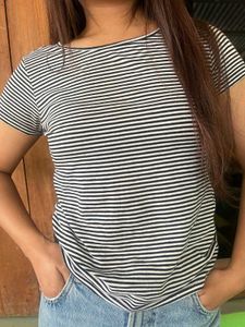 Striped Round Neck Top