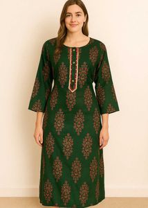 Elegant Green Printed Kurta