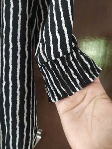 Striped Blouse with Lace