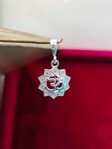 Real Silver Om Pendant
