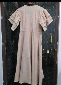 Ruffled Sleevs Fit And Flare Dress