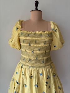 Yellow Floral Mini Dress