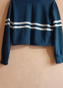 Navy Cropped Sweatshirt