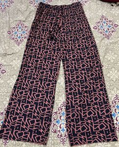 Patterned Wide Leg Pants