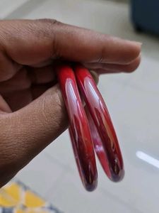 Red Glass Bangles (Set of 2)
