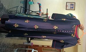 Embroidered Navy Kurti