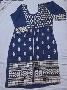 Elegant Blue &amp; Gold Kurta