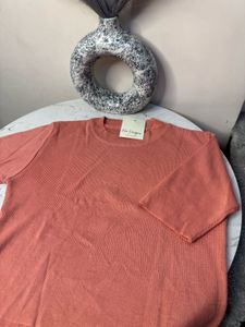 Ribbed Knit T-Shirt