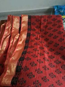 Red & Gold Boarder Saree