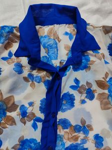 Blue Floral Print Shirt 💙