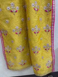 Pakistani Yellow Heavily Embroidered Suit Set