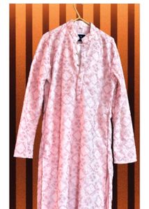 Pink Embroidered Kurta With Pant