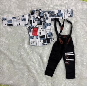 Boys' Newspaper Print Outfit