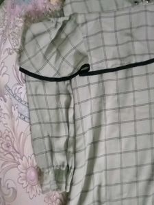 Plaid Cold Shoulder Blouse