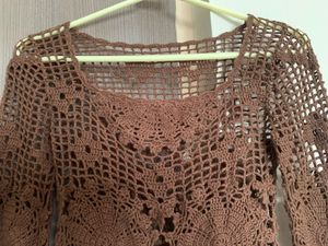 Handmade Crochet Brown Top