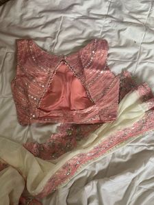 Elegant Pink Embroidered Saree with Blouse