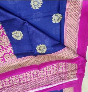 Blue &amp; Pink Lightwaight Silk Saree