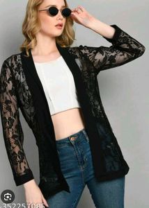 Lace Detail Black Shrug