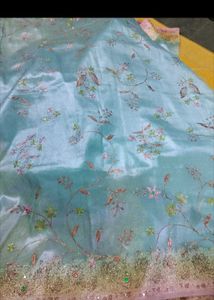TISSUE ORGANZA Elegant Embroidered Saree