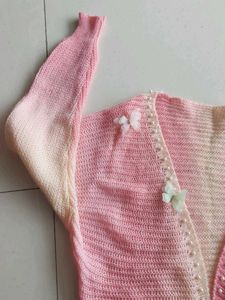 Cute Pink Butterfly Cardigan