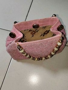 Vintage Pink Beaded Purse