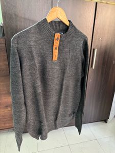 Gray Knit Pullover Sweater