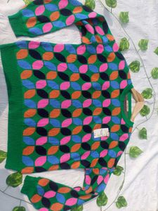 Y2k Colorful Pattern Pullover 💚