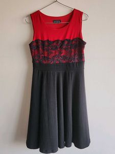 RED AND BLACK SKATER DRESS