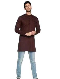 Khadi Brown Cotton Kurta
