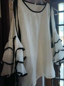 White Cold Shoulder Top