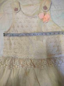 Cream Lace Dress with Flower Detail