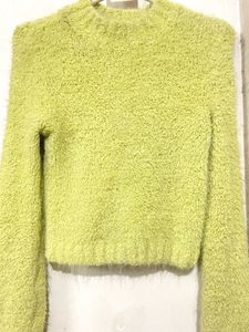 Fuzzy Green Cropped Sweater