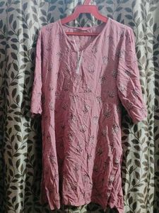 Floral Print Pink Kurta