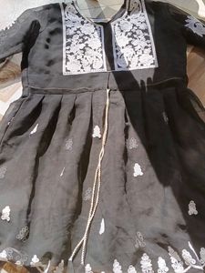 Elegant Black Embroidered Dress