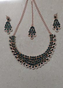 Emerald Teal Blue Jewellery Set/No Coins Plz