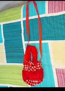 Red polar bear sling bag