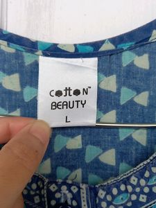 Blue Cotton Nighty