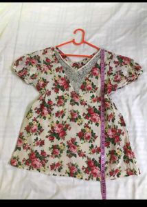 Adorable Two Piece Floral Matching Cute Outfit