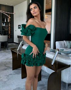 Ruffle Party Bodycon Short Hot Dress