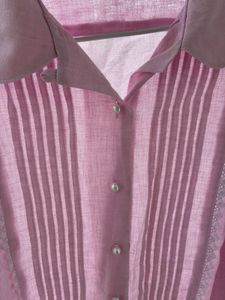 Pink Button-Down Blouse