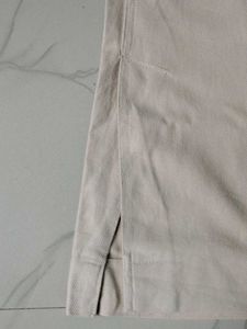 Beige Midi Skirt with Pocket Detail